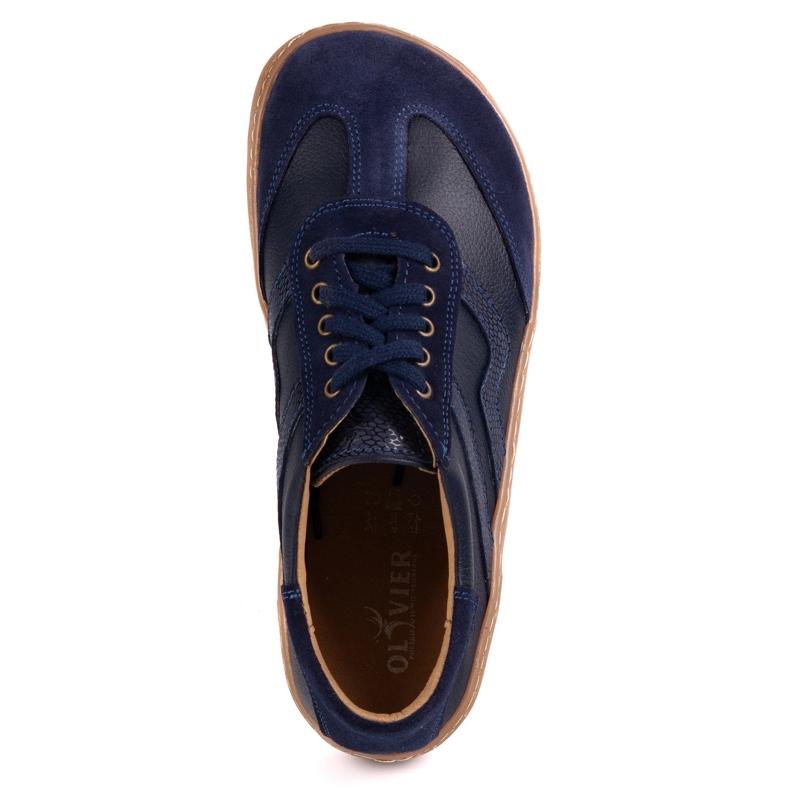 Barfuß Frauen Lederschuhe Olivier Eliza Navy Blue blau 1