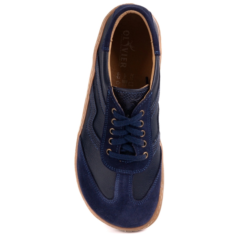 Barfuß Frauen Lederschuhe Olivier Eliza Navy Blue blau 2