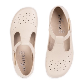 Olivier Barfußschuhe für Frauen aus natürlichen Leder 1283 Beige 6