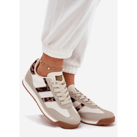 Low Sneakers Damen -Beige Leopard Print 1