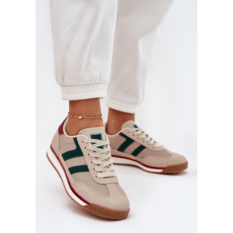 Low Damen -Sneaker dunkler Segen beige 2