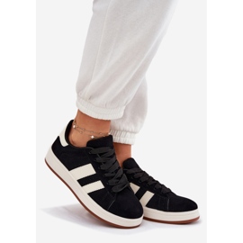 EVento Frauen -Turnschuhe mit Öko -Wildlederschwarz 1