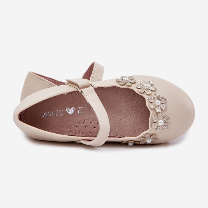EVento Beige Kinder -Ballerinas mit Blumen 1