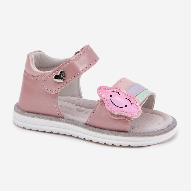 EVento Kindersandalen, die mit rosa Klettverschluss befestigt sind 2