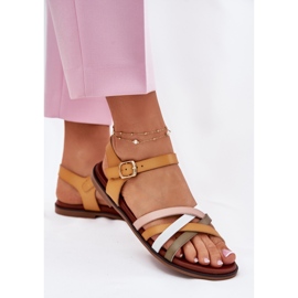 Frauensandalen mit Sergio Leone SK090H Swinging Stripes Gelb 5