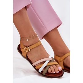 Frauensandalen mit Sergio Leone SK090H Swinging Stripes Gelb 7