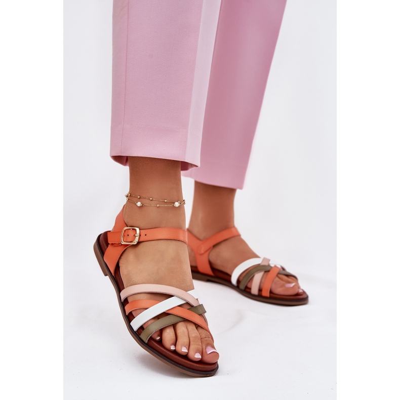 Frauensandalen mit Verglinger Sergio Leone SK090H Stripes Orange 2