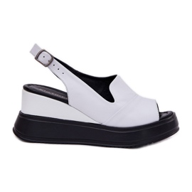 Frauen Ledersandalen für alte Artikern 52C0483 Weiß 8