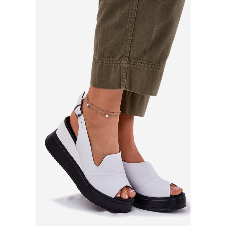 Frauen Ledersandalen für alte Artikern 52C0483 Weiß 1