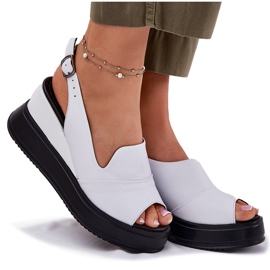 Frauen Ledersandalen für alte Artikern 52C0483 Weiß 9