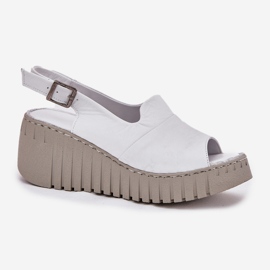 ARTIKER Frauensandalen aus natürliches Leder für einen Keilartker 54C0786 Weiß 4