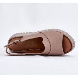 ARTIKER Frauensandalen aus natürliches Leder für einen Keilartker 54C0788 Dunkler Beige 8