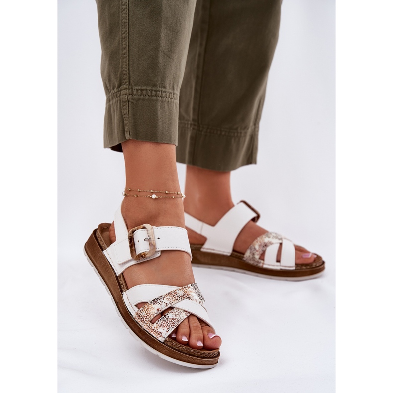 Frauensandalen mit Inblu GS000056 weißer Schnalle 2