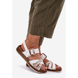 Frauensandalen mit Inblu GS000056 weißer Schnalle 1