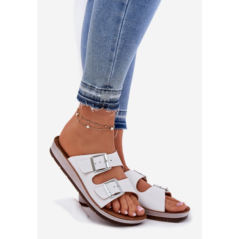 Damenflip Flops mit Inblu -Schnalle CP000042 Weiß 1