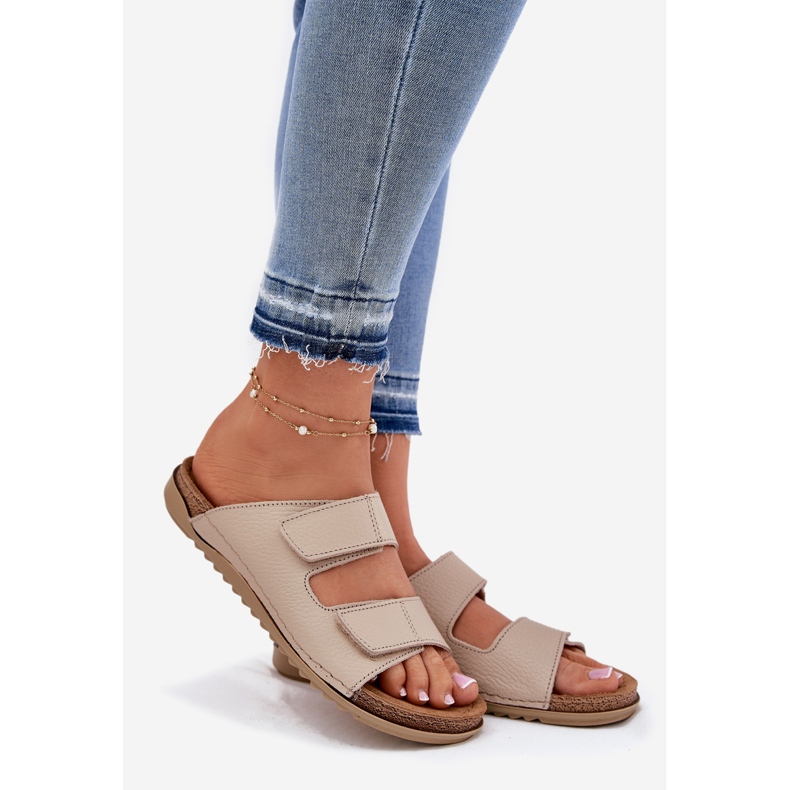 Frauen -Leder -Hausschuhe inblu aa0005g Beige 1