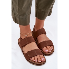 Frauen Ledersandalen inblu aa0001ki Kamel braun 5