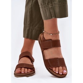 Frauen Ledersandalen inblu aa0001ki Kamel braun 3