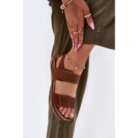 Frauen Ledersandalen inblu aa0001ki Kamel braun 6
