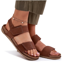 Frauen Ledersandalen inblu aa0001ki Kamel braun 9