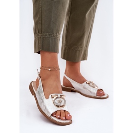 S.Barski Elegante Sandalen mit Flachhackmedizin S. Barski Kv51-003 Silber 2