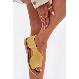 Frauen Ledersandalen Artiker 46C1015 Gelb 5