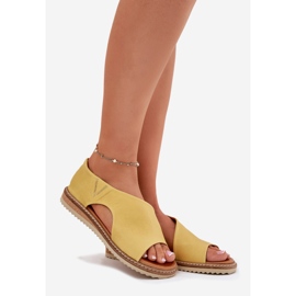 Frauen Ledersandalen Artiker 46C1015 Gelb 1