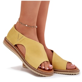 Frauen Ledersandalen Artiker 46C1015 Gelb 8