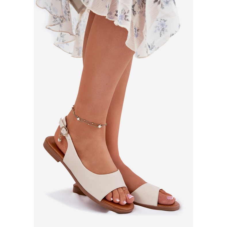 EVento Frauen flache Sandalen Beige 1