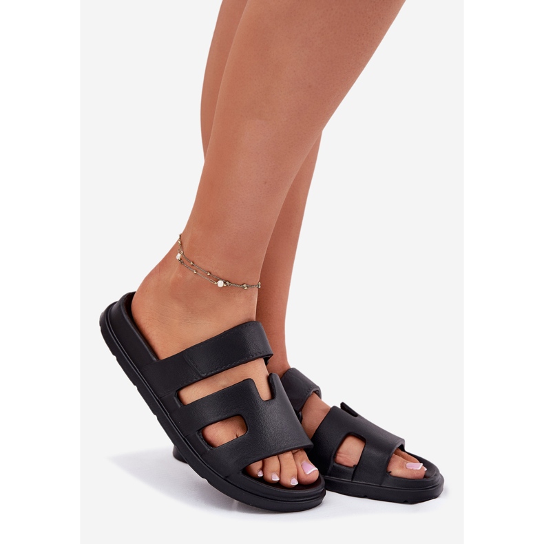 EVento Frauenschaumschuhe schwarz 1