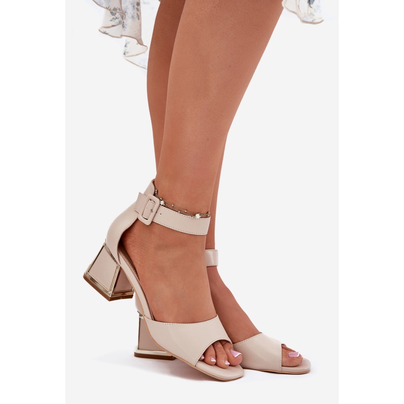 EVento Damensandalen mit hohem Absatz, Beige 1