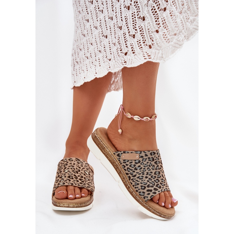 Frauenflip Flops Leopard braun 2