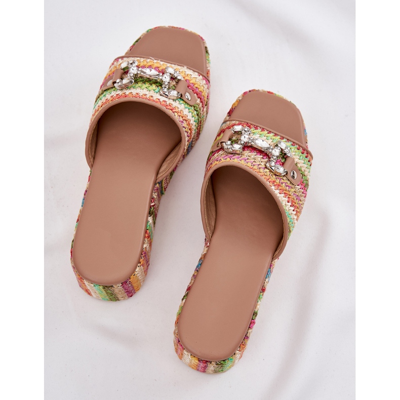 Frauenkeile für Keil mit Geflecht und mehrfarbiger Dekoration 1