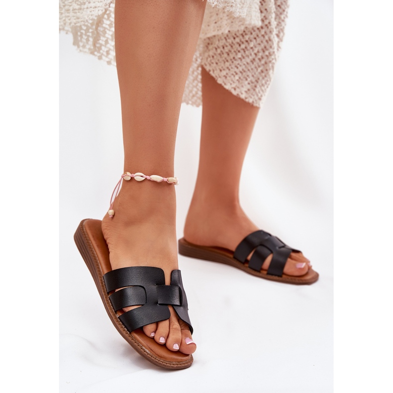 Frauenschuhe mit Öko -Leder schwarzes Leder 2