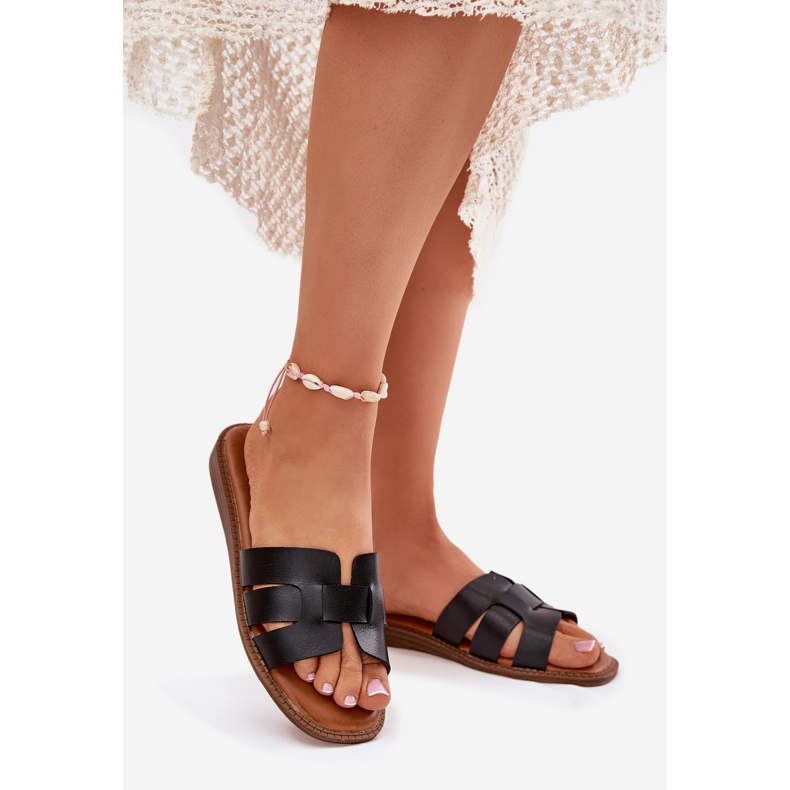 Frauenschuhe mit Öko -Leder schwarzes Leder 1