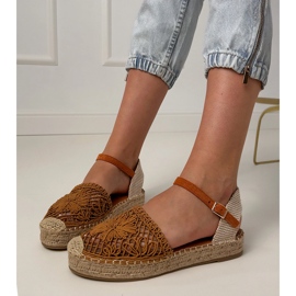 Brown Espadrilles Openwork Sandalen braun 2