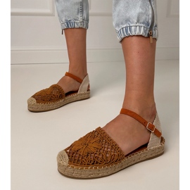 Brown Espadrilles Openwork Sandalen braun 3