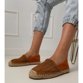 Brown Openwork Espadrilles auf der Plattform braun 1
