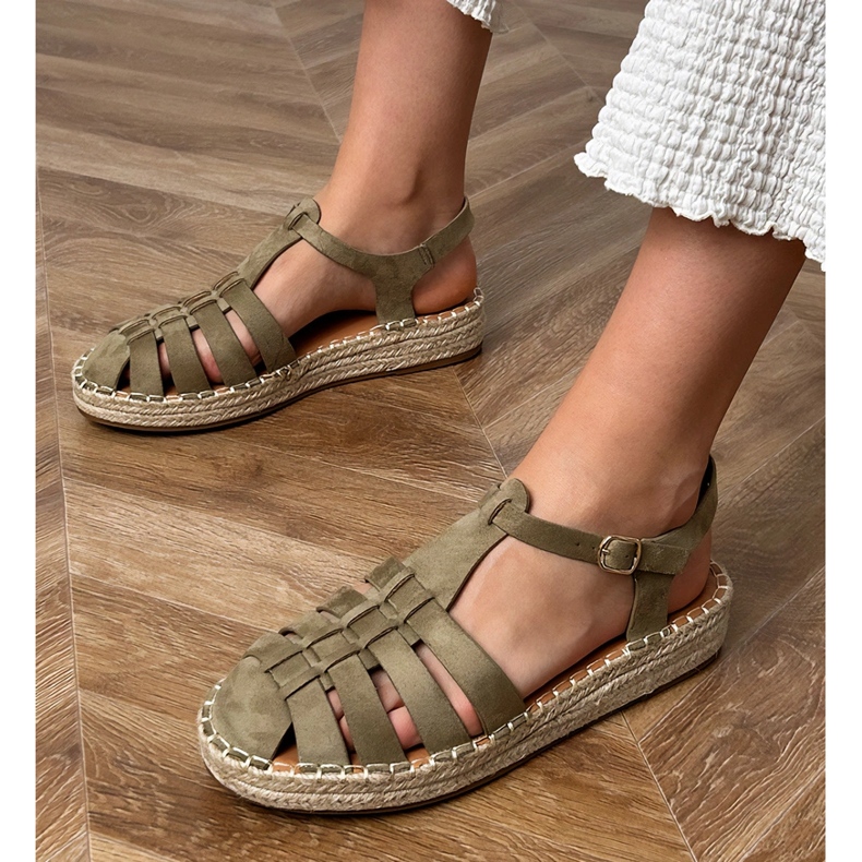 Grüne Sandalen Espadrilles Gladiator aus Ekozamszu 1