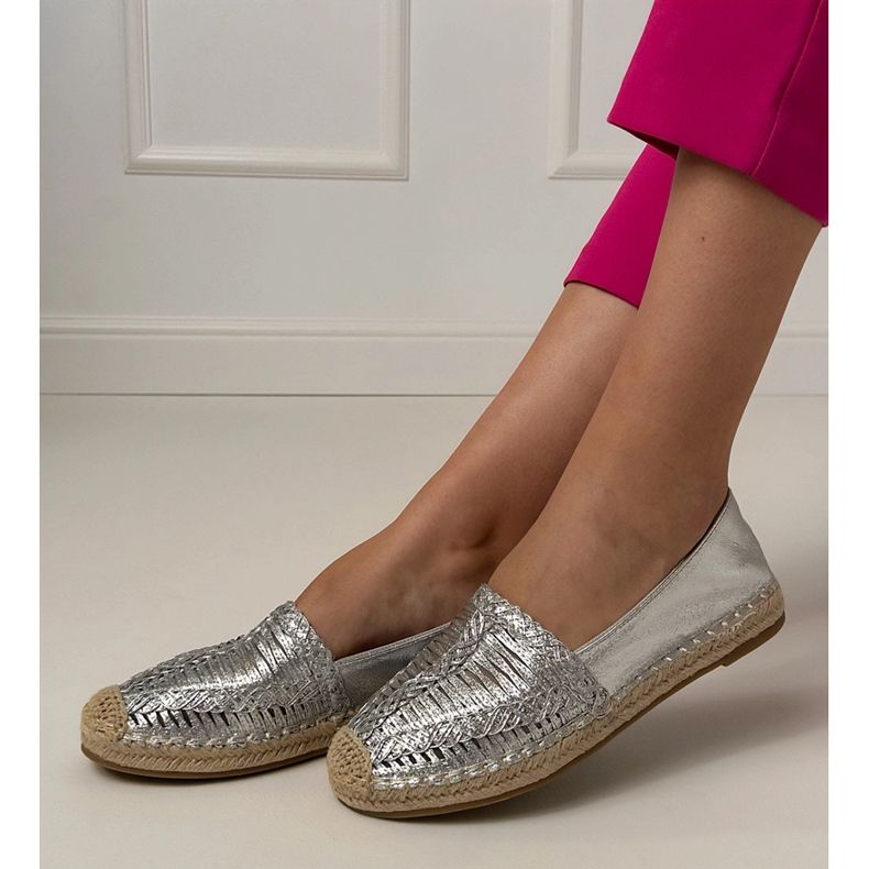 Silver Openwork Espadrilles auf der Plattform silber- 2