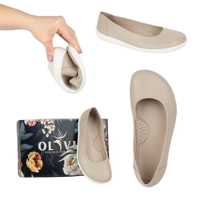 Olivier Barfuß -minimalistische Pumpen von Frauen rutschten 1771pol beige 2