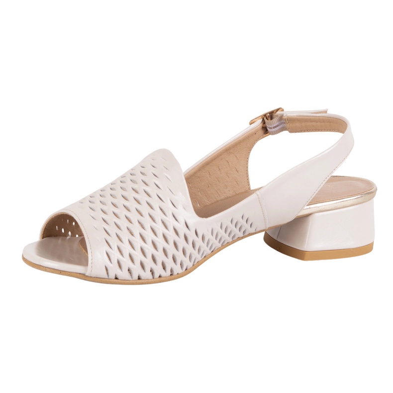 Olivier Frauen offene Ledersandalen N1871 ECRU beige 1