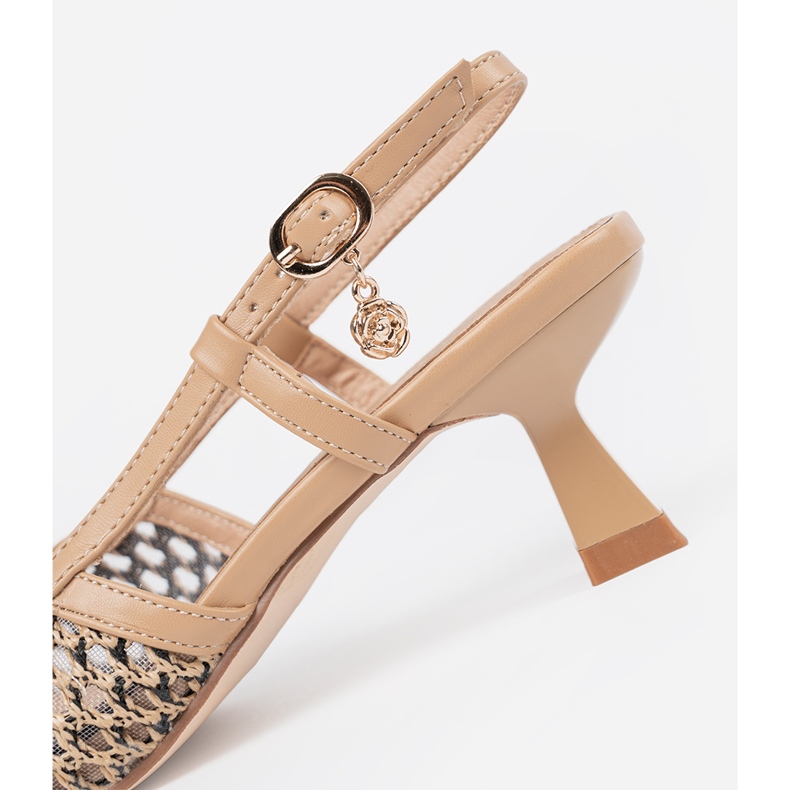 Goodin Niedrige Openwork -Pumpen beige 1