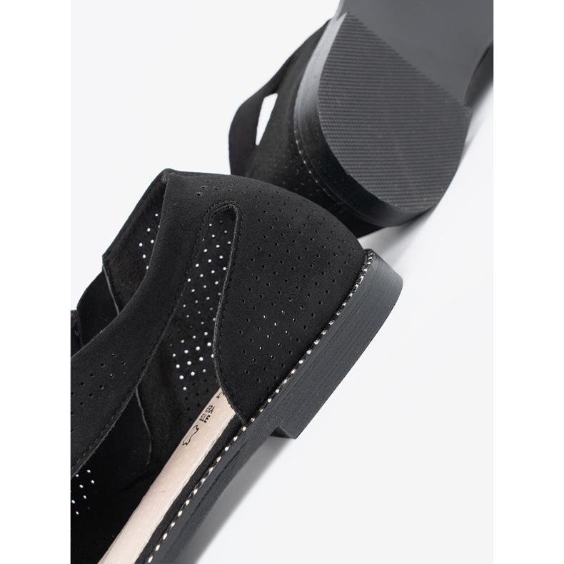 Goodin Schwarze offene Sandalen mit offener Arbeit 1