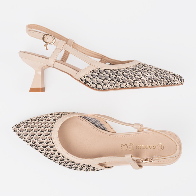 Goodin Niedrige Openwork -Pumpen beige 1