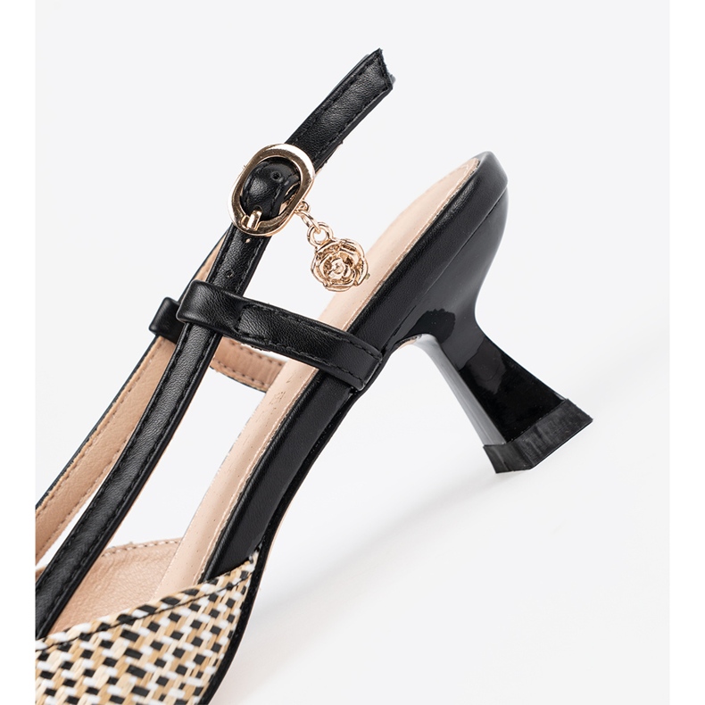 Goodin Schwarz geflochtene niedrig -heftige Pumpen 2