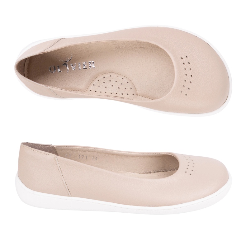 Olivier Barfuß -minimalistische Pumpen für Frauen rutschten 1771pol Mini Beige 1