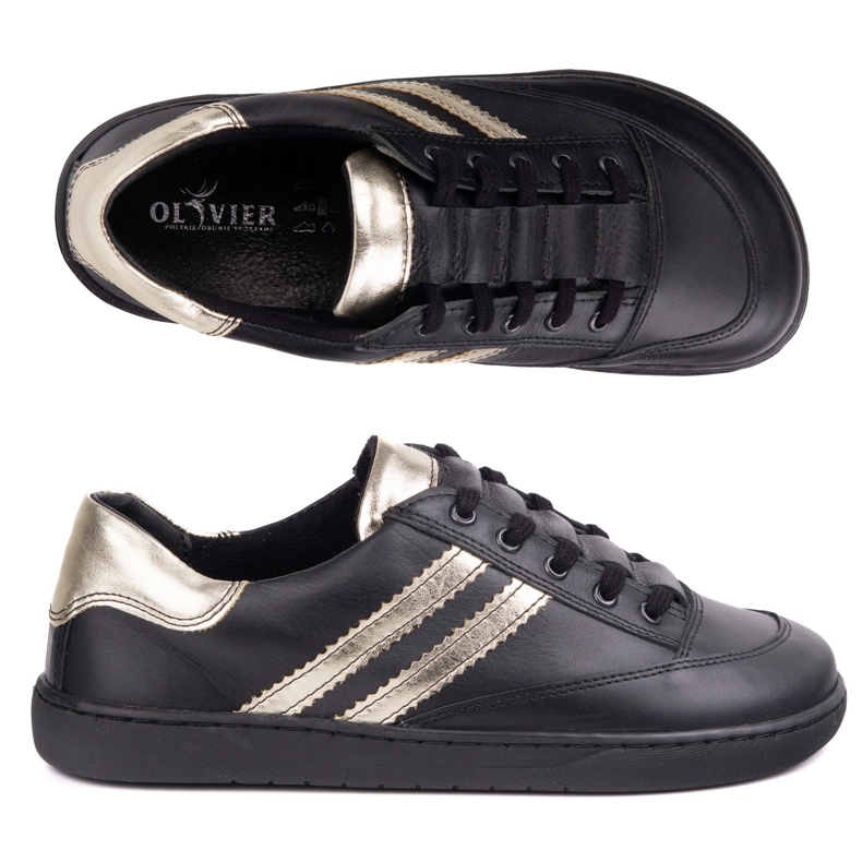 Turnschuhe barfuß Frauen Kaia Olivier - schwarze Lederschuhe 1