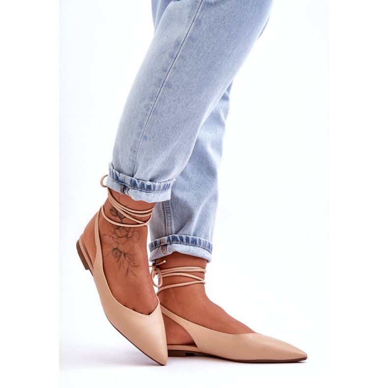 Ökologisch gebundene Frauen-Nackt-Ballerinas für Frauen beige 3