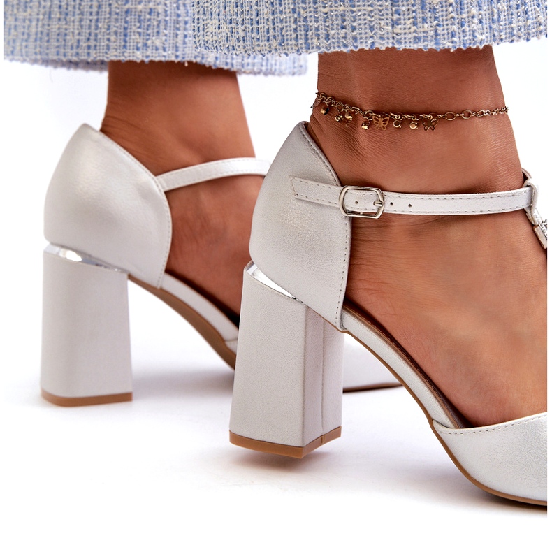 Vinceza Silberne Aniya-Sandalen mit hohen Absätzen und Zirkonia silber- 4